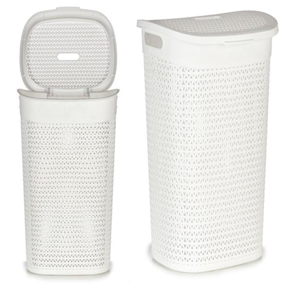 Vasketøjskurv Hvid Plastik 60L (44 x 57 x 34,5 cm)