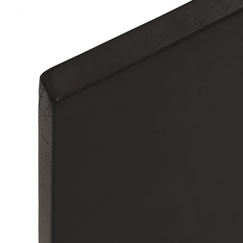 Væghylde 80x40x2 cm behandlet massivt egetræ mørkebrun