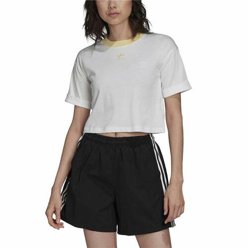 Kortærmet T-shirt til Kvinder Adidas Tiny Trefoil Hvid 34