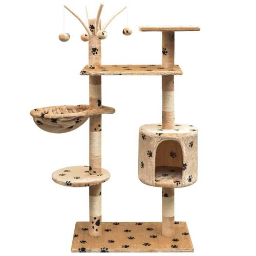 Kradsetræ med sisal til katte 125 cm poteprint beige