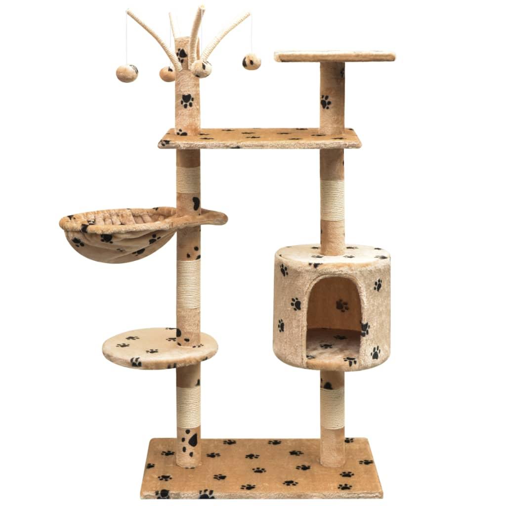 Kradsetræ med sisal til katte 125 cm poteprint beige