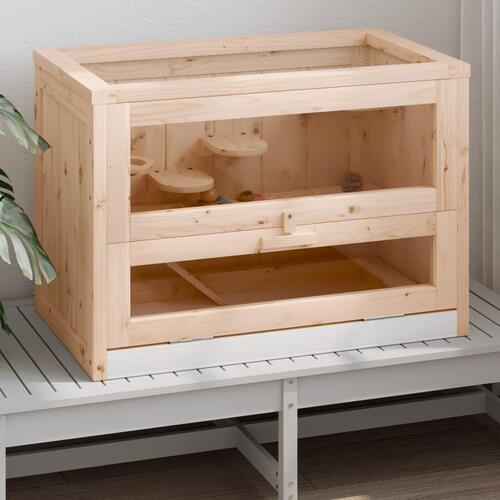 Hamsterbur 60x35,5x42 cm massivt fyrretræ