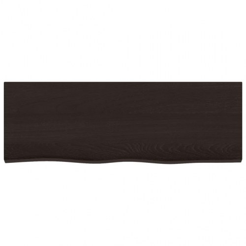Væghylde 80x30x(2-4) cm behandlet massivt egetræ mørkebrun