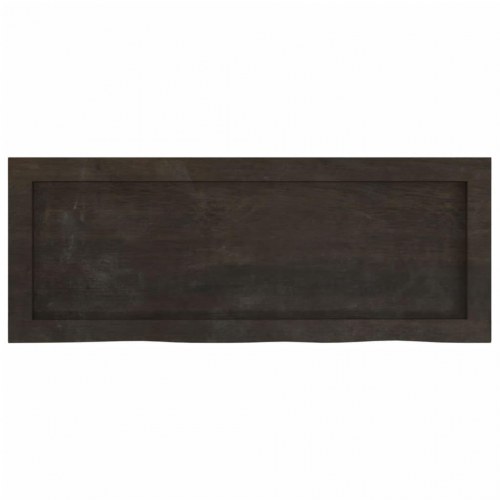 Væghylde 80x30x(2-4) cm behandlet massivt egetræ mørkebrun