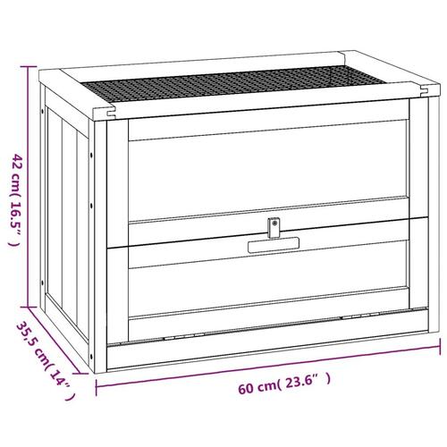 Hamsterbur 60x35,5x42 cm massivt fyrretræ