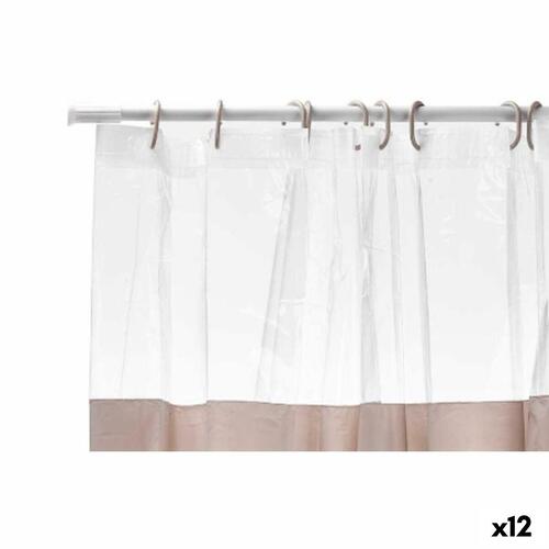 Brusebadsforhæng Gennemsigtig 180 x 180 cm Beige Plastik PEVA (12 enheder)