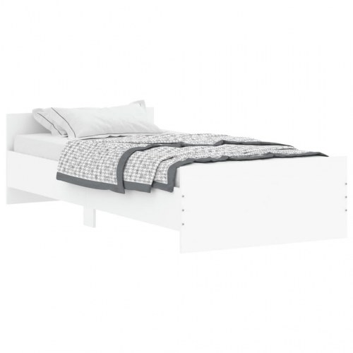 Sengeramme 90 x 200 cm i konstrueret træ - hvid