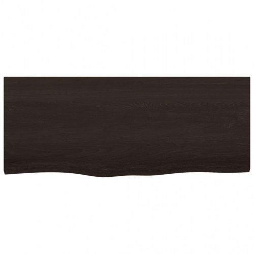 Væghylde 100x40x(2-4) cm behandlet massivt egetræ mørkebrun