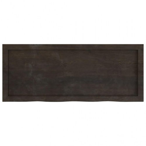 Væghylde 100x40x(2-4) cm behandlet massivt egetræ mørkebrun
