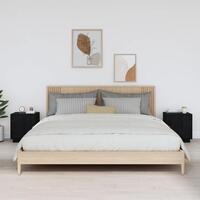 Sengeborde 2 stk. 40x34x45 cm massivt fyrretræ sort