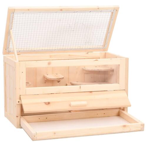 Hamsterbur 60x30x35 cm massivt fyrretræ