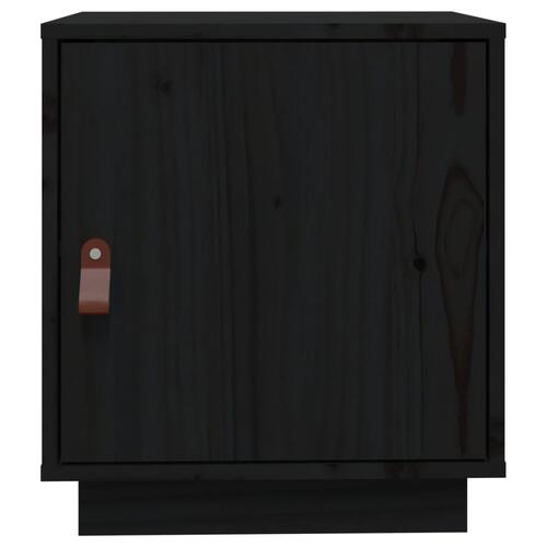 Sengeborde 2 stk. 40x34x45 cm massivt fyrretræ sort