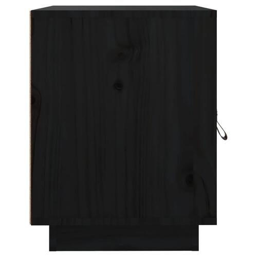 Sengeborde 2 stk. 40x34x45 cm massivt fyrretræ sort