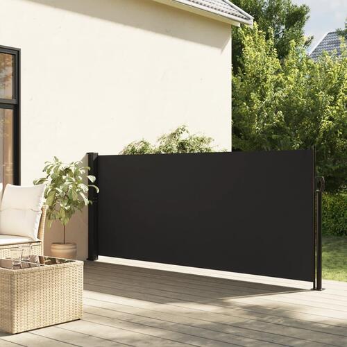 Sidemarkise 140x500 cm sammenrullelig sort