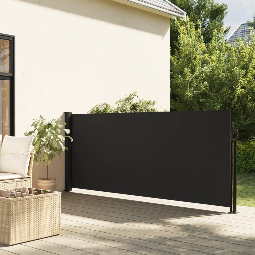 Sidemarkise 140x500 cm sammenrullelig sort