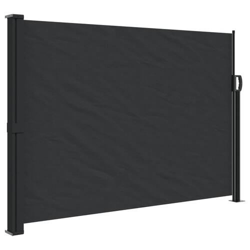Sidemarkise 140x500 cm sammenrullelig sort