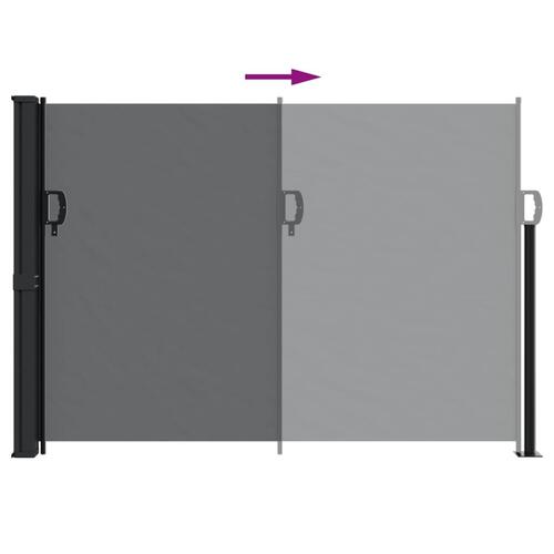 Sidemarkise 140x500 cm sammenrullelig sort