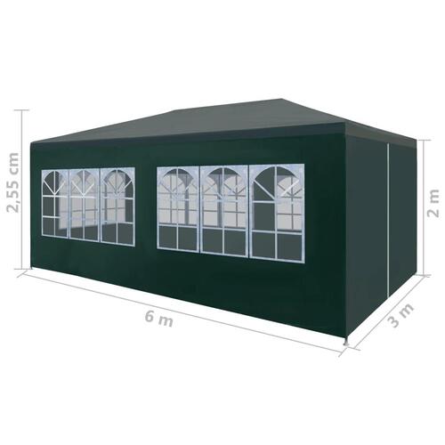 Festtelt 3 x 6 m grøn