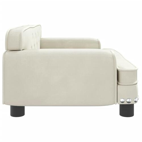 Hundeseng 70x45x30 cm velour cremefarvet