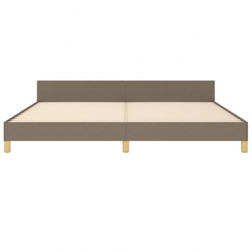 Sengeramme med sengegavl 200x200 cm - stof, gråbrun