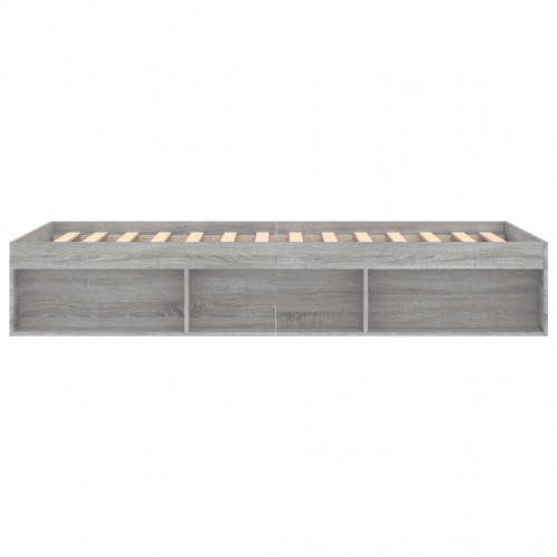 Sengeramme 90x200 cm - grå sonoma-eg med opbevaring