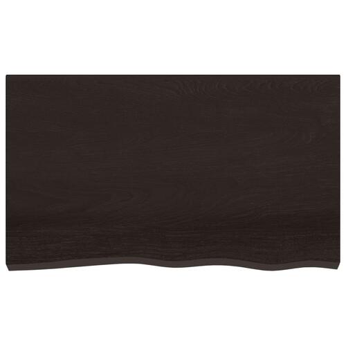 Væghylde 100x60x2 cm behandlet massivt egetræ mørkebrun