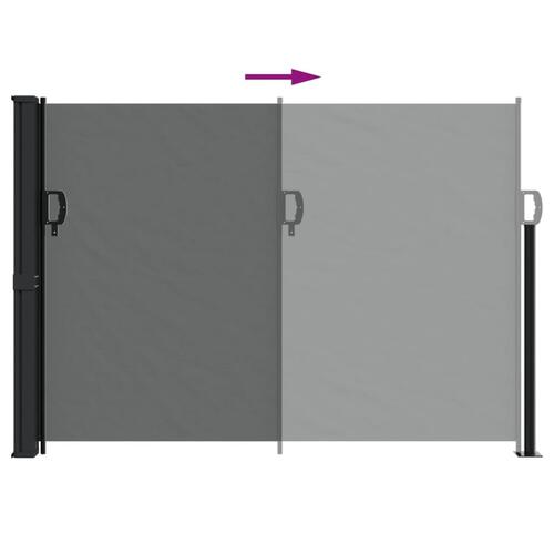 Sidemarkise 140x500 cm sammenrullelig antracitgrå