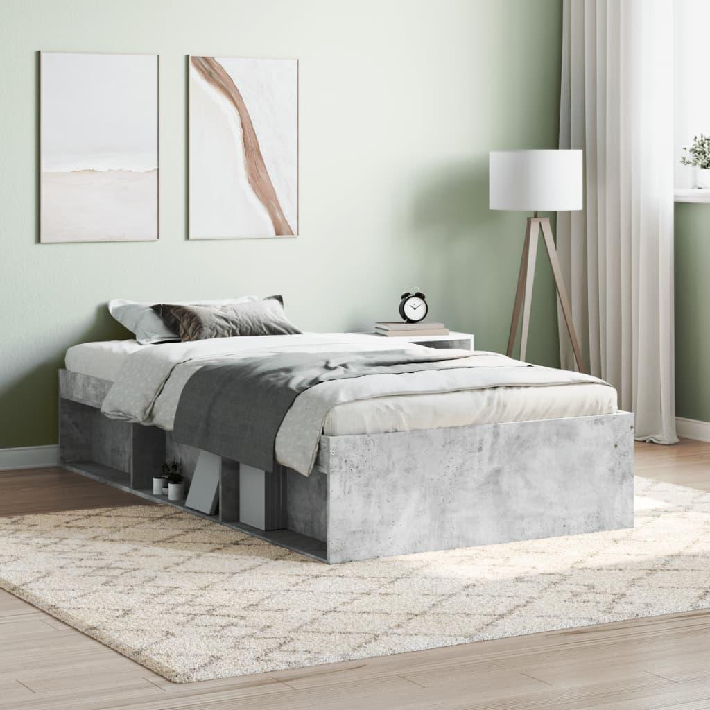 Sengeramme 90x190 cm betongrå