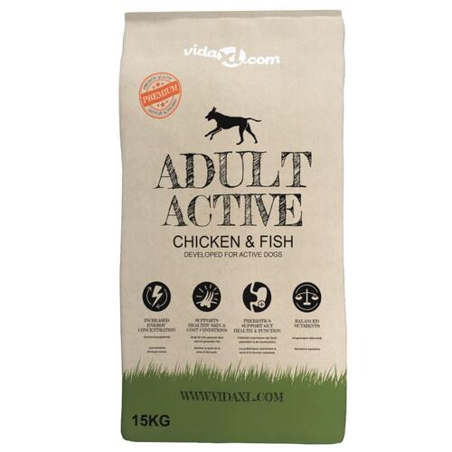 Tørfoder til hunde Adult Active Chicken & Fish Premium 15 kg