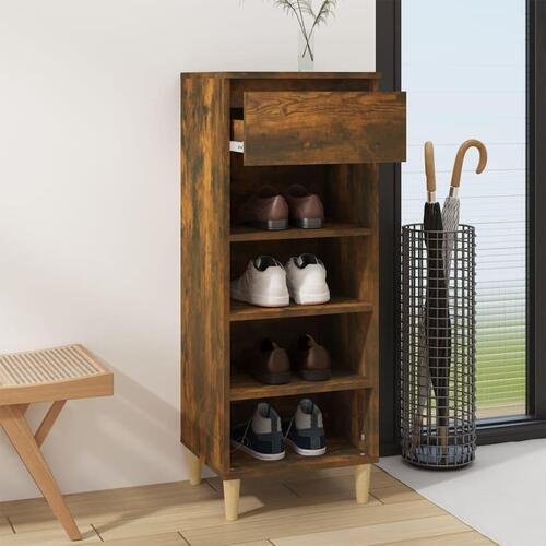 Skoskab 40x36x105 cm konstrueret træ røget egetræsfarve