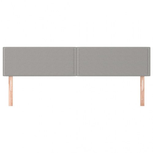 Sengegavl 180 × 5 × 78/88 cm i stof - lysegrå, polstret med nitter