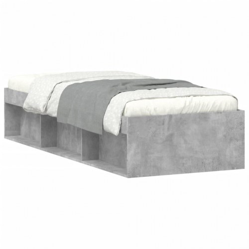 Sengeramme 75×190 cm - betongrå med opbevaring