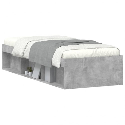 Sengeramme 75×190 cm - betongrå med opbevaring
