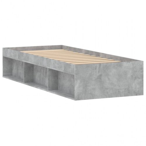 Sengeramme 75×190 cm - betongrå med opbevaring