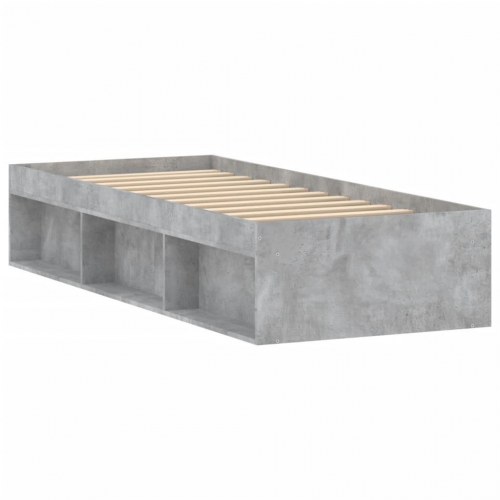 Sengeramme 75×190 cm - betongrå med opbevaring
