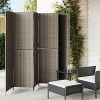 Rumdeler 6 paneler polyrattan grå