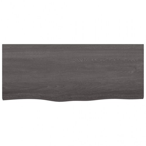 Væghylde 100x40x(2-6) cm behandlet massivt egetræ mørkebrun