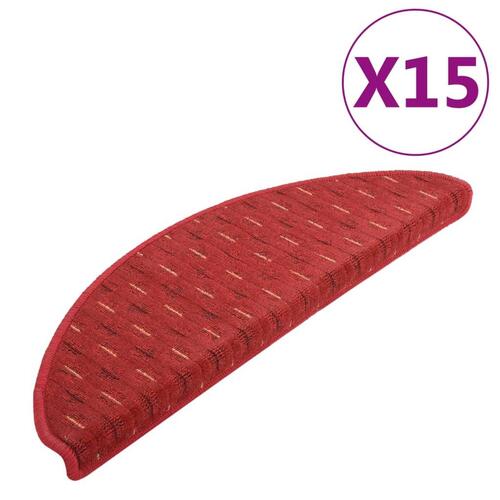 15 stk. trappemåtter 65x25 cm Rød