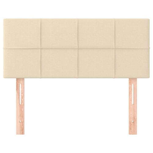 Sengegavl 90x5x78/88 cm stof cremefarvet