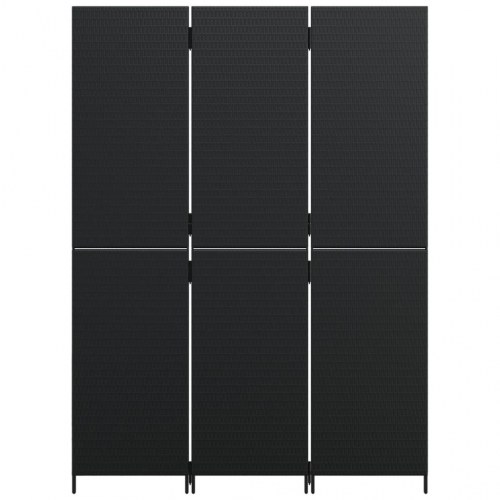 Rumdeler i polyrattan - 3 paneler, sort