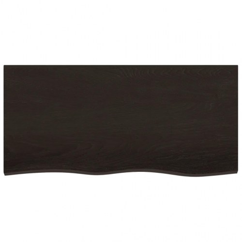 Væghylde 100 × 50 × (2-6) cm - behandlet massivt egetræ, mørkebrun