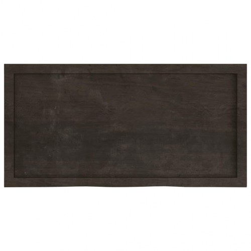Væghylde 100 × 50 × (2-6) cm - behandlet massivt egetræ, mørkebrun
