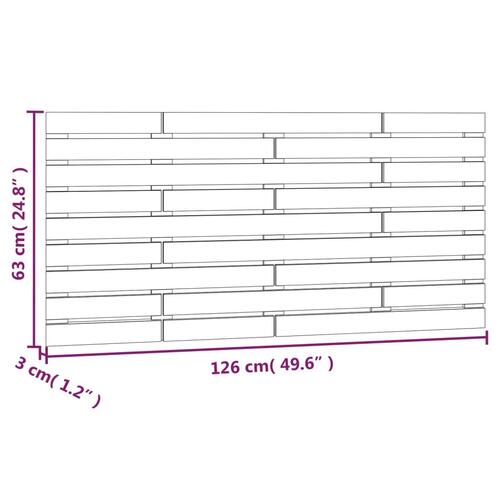 Sengegavl 126x3x63 cm massivt fyrretræ sort