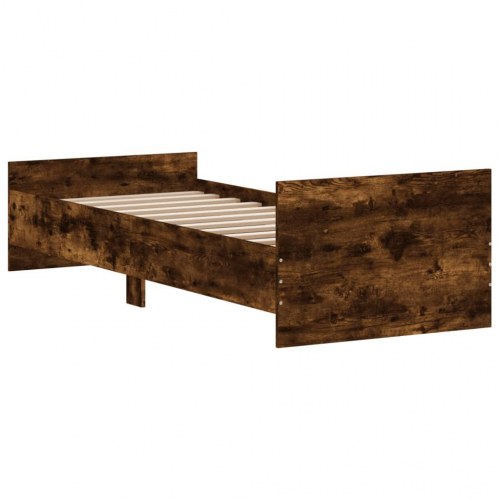 Sengeramme 75x190 cm i konstrueret træ - røget eg (uden madras)