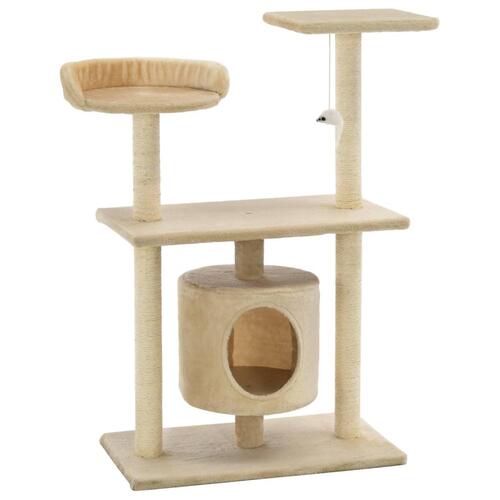 Kradsetræ med sisalkradsestolper 95 cm beige