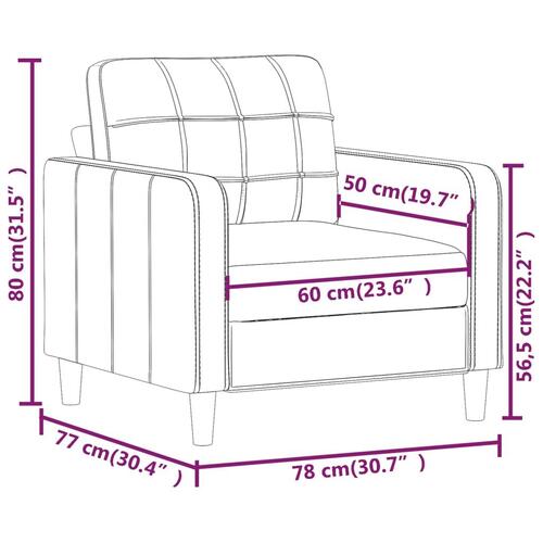 Lænestol 60 cm stof lysegul