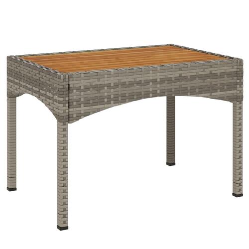Havestole med lænefunktion 2 stk. med bord polyrattan grå