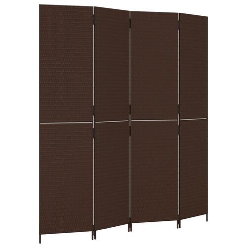 Rumdeler 4 paneler polyrattan brun