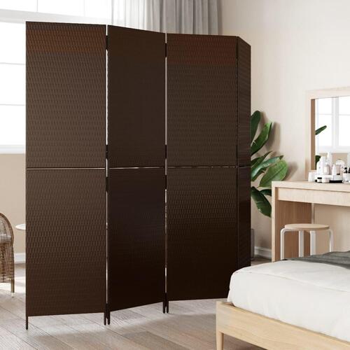 Rumdeler 4 paneler polyrattan brun