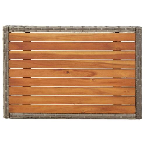 Havestole med lænefunktion 2 stk. med bord polyrattan grå